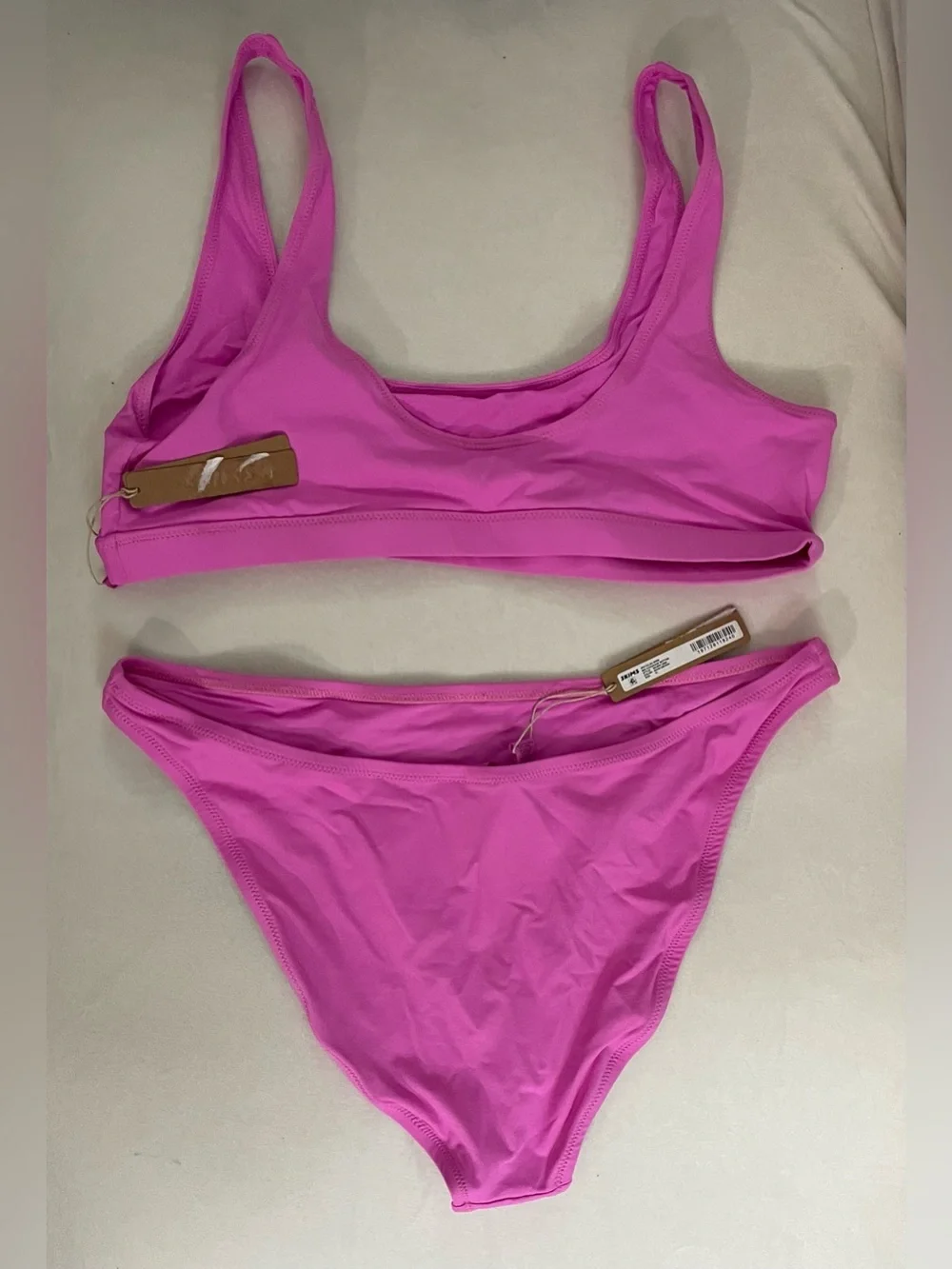 Skims 2Pc SET NWT Tank Bikini Top & Mid Coverage Bottoms Neon Orchid Pink XL